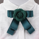 Wool Camellia Rose Ribbon Bow Knot Flower Brooch Coat Dress Corsage