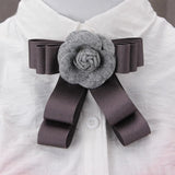 Wool Camellia Rose Ribbon Bow Knot Flower Brooch Coat Dress Corsage