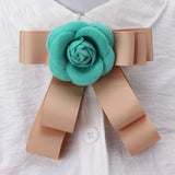 Wool Camellia Rose Ribbon Bow Knot Flower Brooch Coat Dress Corsage