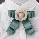 Wool Camellia Rose Ribbon Bow Knot Flower Brooch Coat Dress Corsage