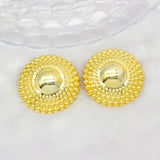 24K Plated Dubai African Beads Circle Round Big Earrings Lady Jewelry
