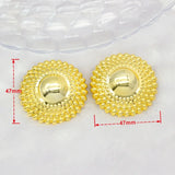 24K Plated Dubai African Beads Circle Round Big Earrings Lady Jewelry