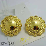 24K Plated Dubai African Beads Circle Round Big Earrings Lady Jewelry