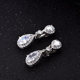Clip on Earrings for Non Pierced Ears CZ Stone Dangle Drop