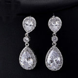 Clip on Earrings for Non Pierced Ears CZ Stone Dangle Drop