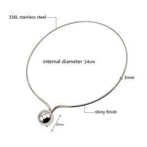 Circle Metal Ball Statement Necklace Silver
