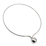 Circle Metal Ball Statement Necklace Silver