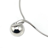 Circle Metal Ball Statement Necklace Silver