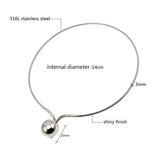 Circle Metal Ball Statement Necklace Silver