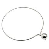 Circle Metal Ball Statement Necklace Silver