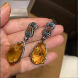 Women Large Water Drop Earrings Bright Jewelry