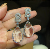 Women Large Water Drop Earrings Bright Jewelry