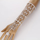 Women Copper Wrist Arm Double Band Bracelet Chains Slave Ring Statement