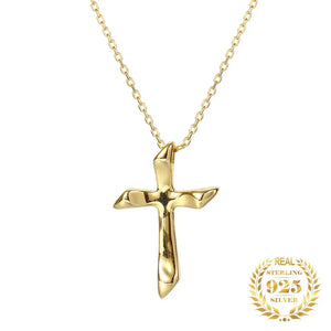 925 Silver Pendant Necklace Cross Religious 18k Crucifix Necklace