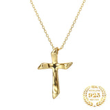 925 Silver Pendant Necklace Cross Religious 18k Crucifix Necklace