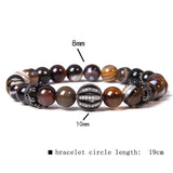 Crown Charm Bracelet Agates Beads CZ Ball Bracelet