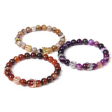 Crown Charm Bracelet Agates Beads CZ Ball Bracelet