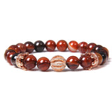 Crown Charm Bracelet Agates Beads CZ Ball Bracelet