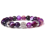 Crown Charm Bracelet Agates Beads CZ Ball Bracelet