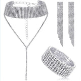 Silver Crystal Bridal Wedding Jewelry Set
