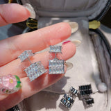 Women Cubic Square Earrings Light