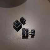Women Cubic Square Earrings Light
