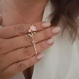 Personalized Birth Flower Necklace Stainless Steel Jewelry