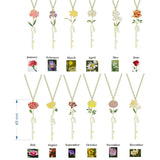 Personalized Birth Flower Necklace Stainless Steel Jewelry