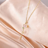 Personalized Birth Flower Necklace Stainless Steel Jewelry
