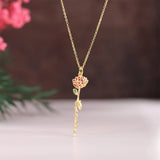 Personalized Birth Flower Necklace Stainless Steel Jewelry