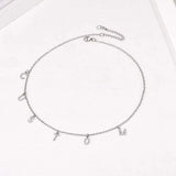 Women Choker Stainless Steel Jewelry Crystal CZ Letter Name Necklace