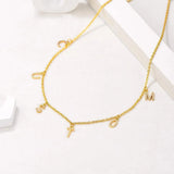 Women Choker Stainless Steel Jewelry Crystal CZ Letter Name Necklace