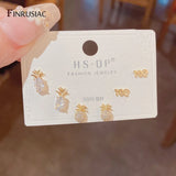 Delicate 3 Pairs Set Earrings S925 Silver 14k Plated Cartilage Piercing