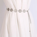 Women Hollow Waist Chain Belt Metal Sun Belt