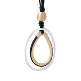 Women Double Round Circles Pendant Long Chain Necklace Sweater Chain