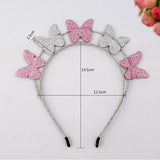 Double-deck Butterfly Hair Band Crown Red Love Hair Hoop
