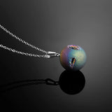 Women Druzy Necklace Natural Stone Pendant Necklaces Druzy Crystal 12mm Beaded