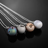 Women Druzy Necklace Natural Stone Pendant Necklaces Druzy Crystal 12mm Beaded