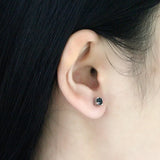 925 Silver Zircon Round Stud Earrings for Women