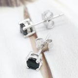 925 Silver Zircon Round Stud Earrings for Women