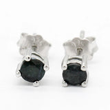 925 Silver Zircon Round Stud Earrings for Women