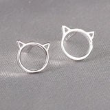 S925 Silver Butterfly Cat Fish Leaf Stud Earrings