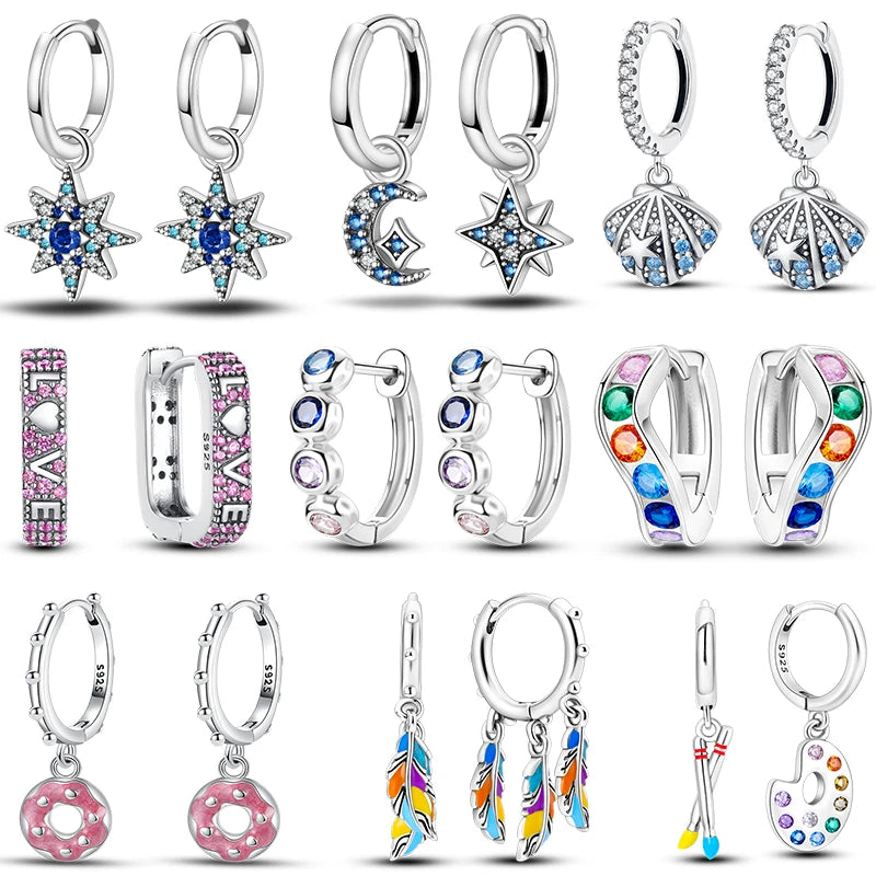 925 Sterling Silver Romantic Feather Earrings