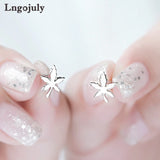 925 Silver Leaf Stud Earrings for Women Party Jewelry Gift