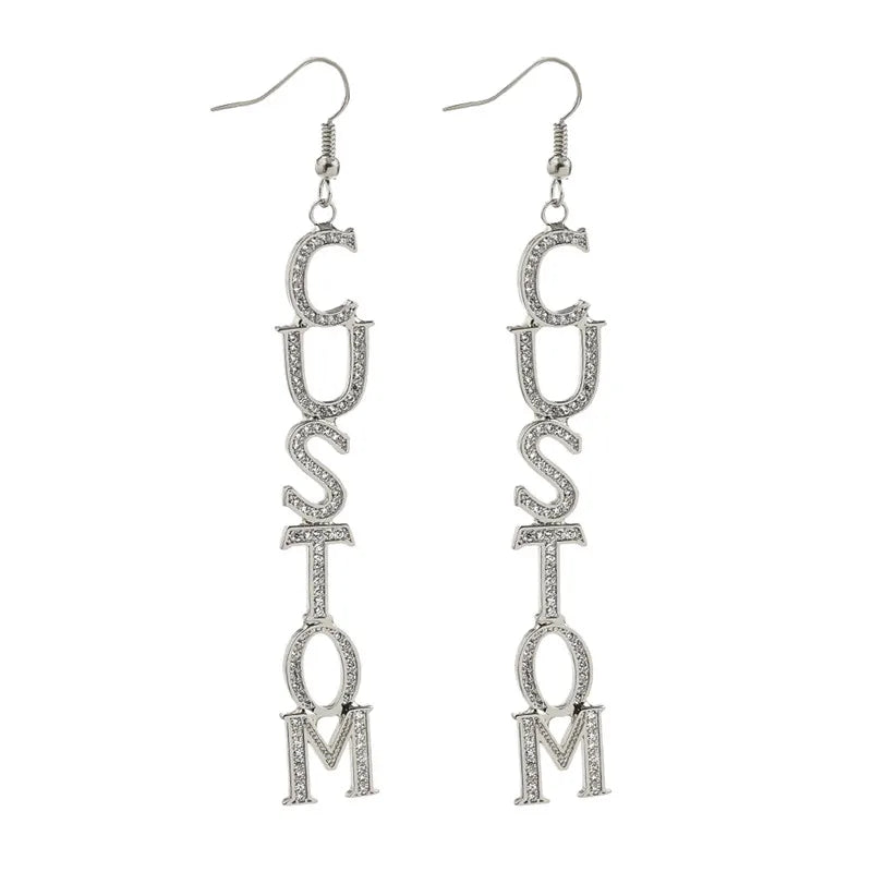 Custom Name Earrings Geometric Pendant Brincos 1 Pair