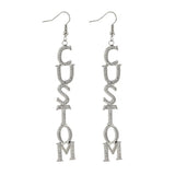 Custom Name Earrings Geometric Pendant Brincos 1 Pair