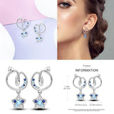 925 Silver Zircon Cat Claw Hoop Earrings Jewelry Wedding Party