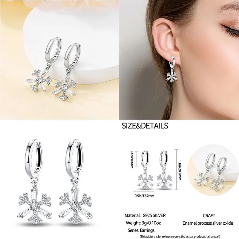 925 Silver Zircon Cat Claw Hoop Earrings Jewelry Wedding Party