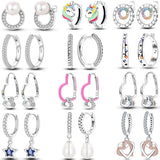 925 Silver Zircon Cat Claw Hoop Earrings Jewelry Wedding Party