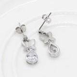 925 Silver Flying Butterflies Earrings with CZ Romantic Love Gift